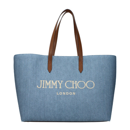 Jimmy Choo Hellblaue Umhängetasche aus Stoff