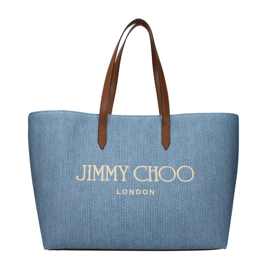 Jimmy Choo Hellblaue Umhängetasche aus Stoff