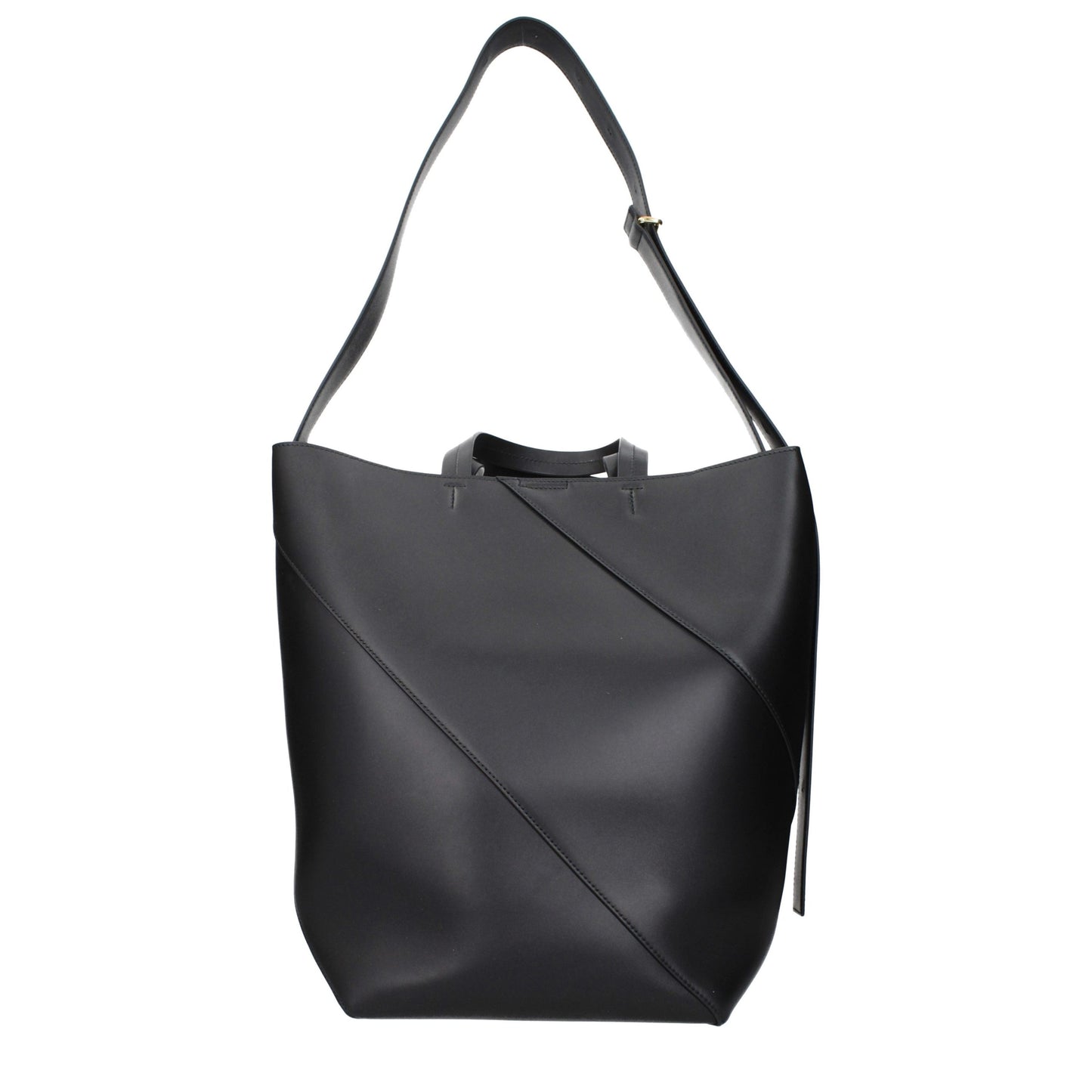 Jil Sander Schwarze Leder Umhängetasche