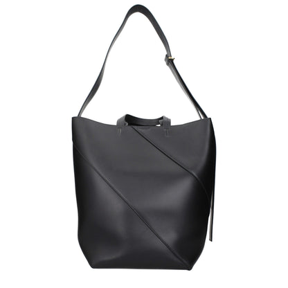 Jil Sander Schwarze Leder Umhängetasche