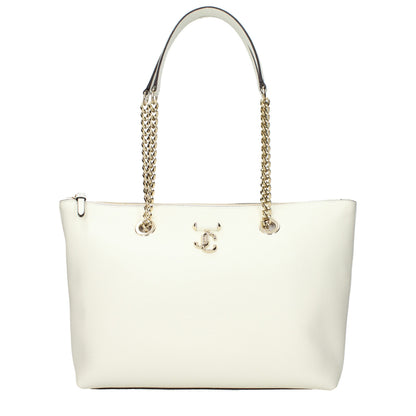 Jimmy Choo Weiße Leder Schultertasche
