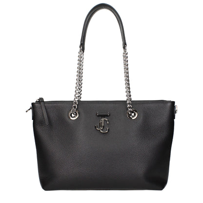 Jimmy Choo Schwarze Leder Umhängetasche