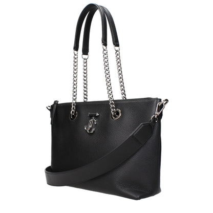 Jimmy Choo Schwarze Leder Umhängetasche