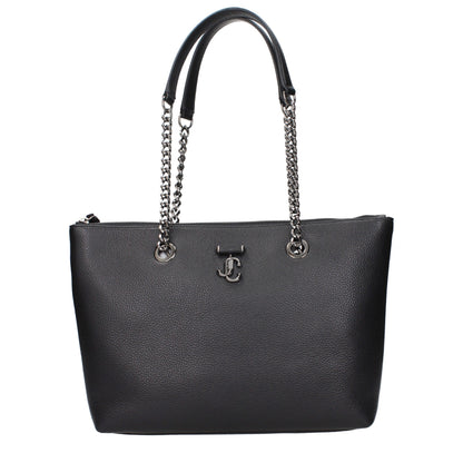 Jimmy Choo Schwarze Leder Umhängetasche