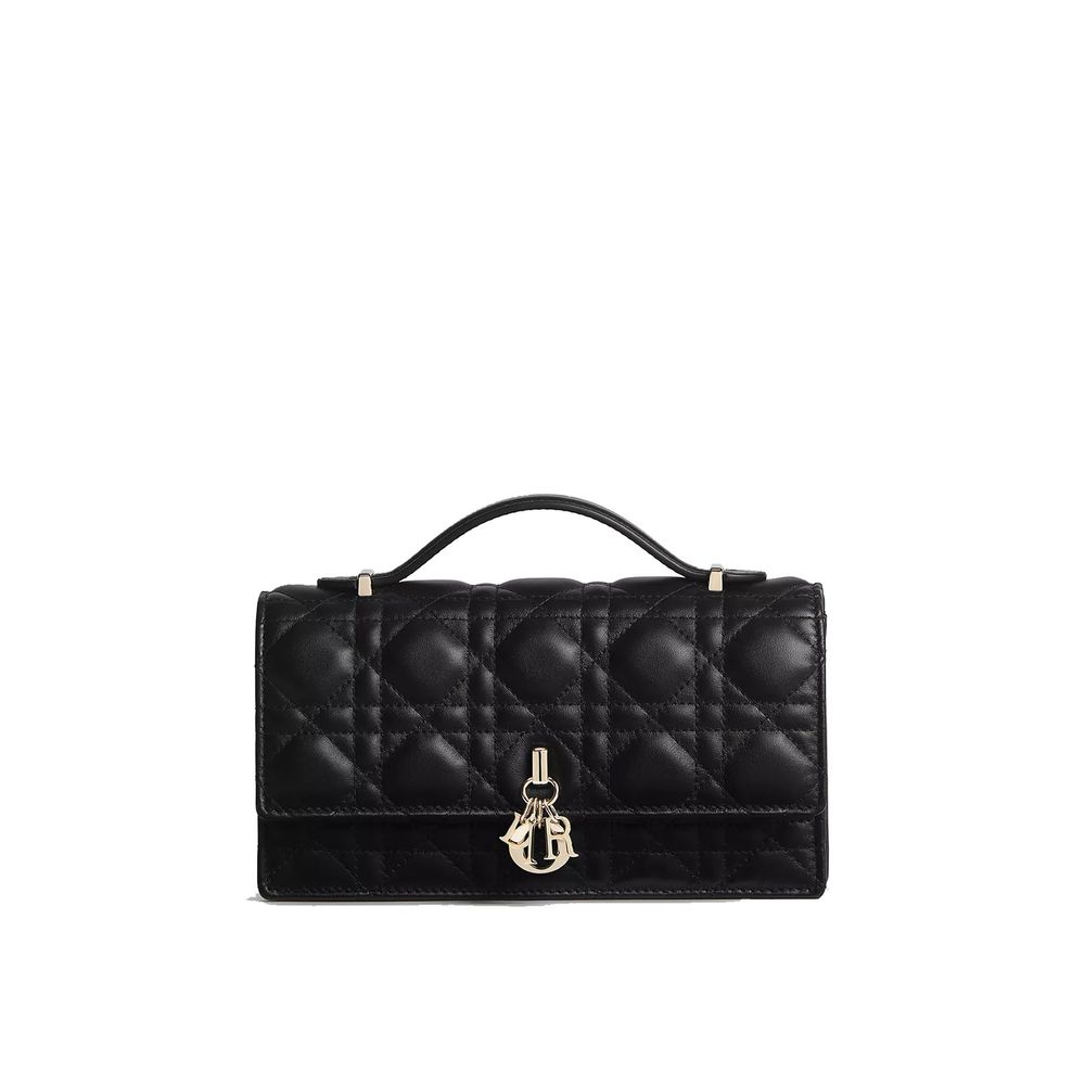 Dior Schwarze Leder Umhängetasche