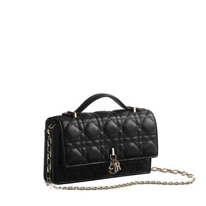 Dior Schwarze Leder Umhängetasche