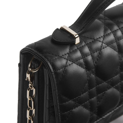 Dior Schwarze Leder Umhängetasche