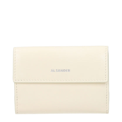 Jil Sander Weiße Leder-Geldbörse