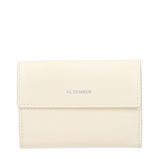 Jil Sander Weiße Leder-Geldbörse