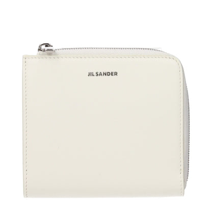 Jil Sander Weiße Leder-Geldbörse