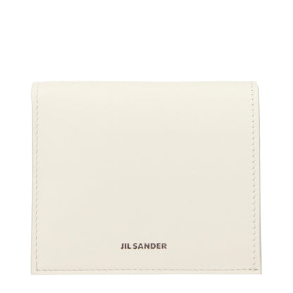 Jil Sander Weiße Leder-Geldbörse