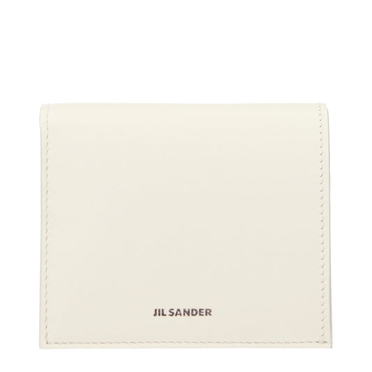 Jil Sander Weiße Leder-Geldbörse