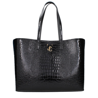 Jimmy Choo Schwarze Leder Umhängetasche