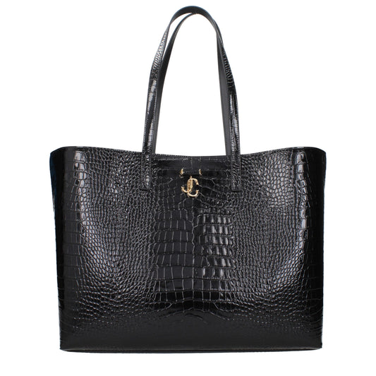 Jimmy Choo Schwarze Leder Umhängetasche
