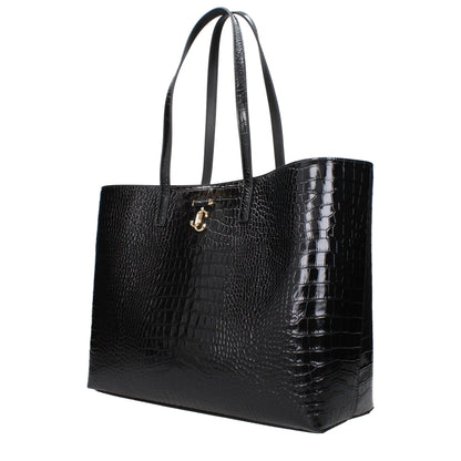 Jimmy Choo Schwarze Leder Umhängetasche