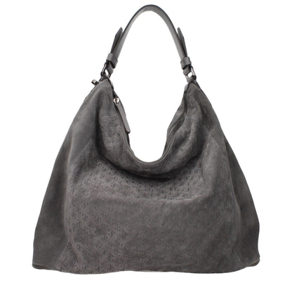 Jimmy Choo Graue Leder Schultertasche