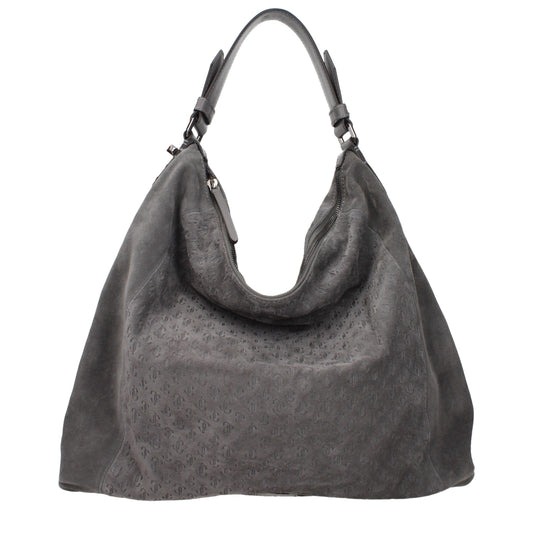 Jimmy Choo Graue Leder Schultertasche