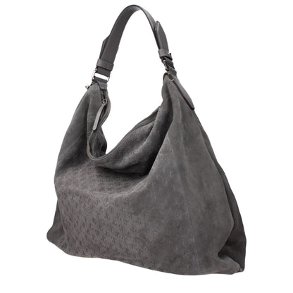 Jimmy Choo Graue Leder Schultertasche