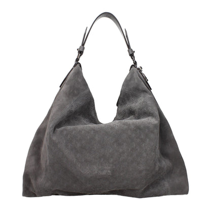 Jimmy Choo Graue Leder Schultertasche