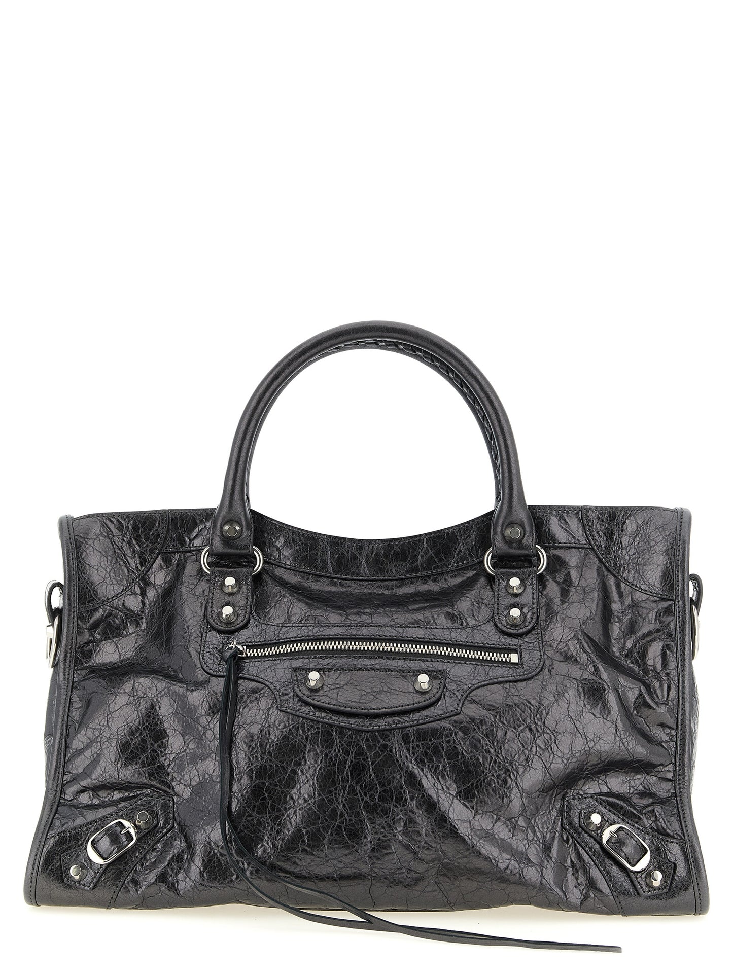 Balenciaga Handtasche aus silbernem Lammleder