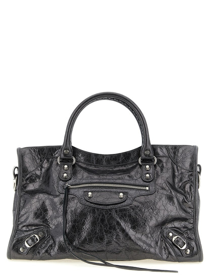 Balenciaga Handtasche aus silbernem Lammleder