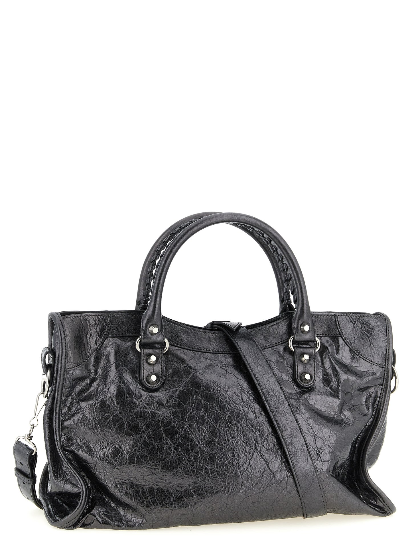 Balenciaga Handtasche aus silbernem Lammleder
