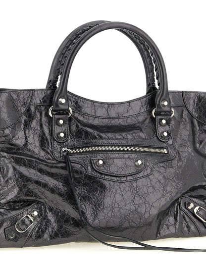 Balenciaga Handtasche aus silbernem Lammleder