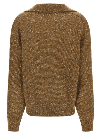 Brunello Cucinelli Braunes Polyamid-Polohemd