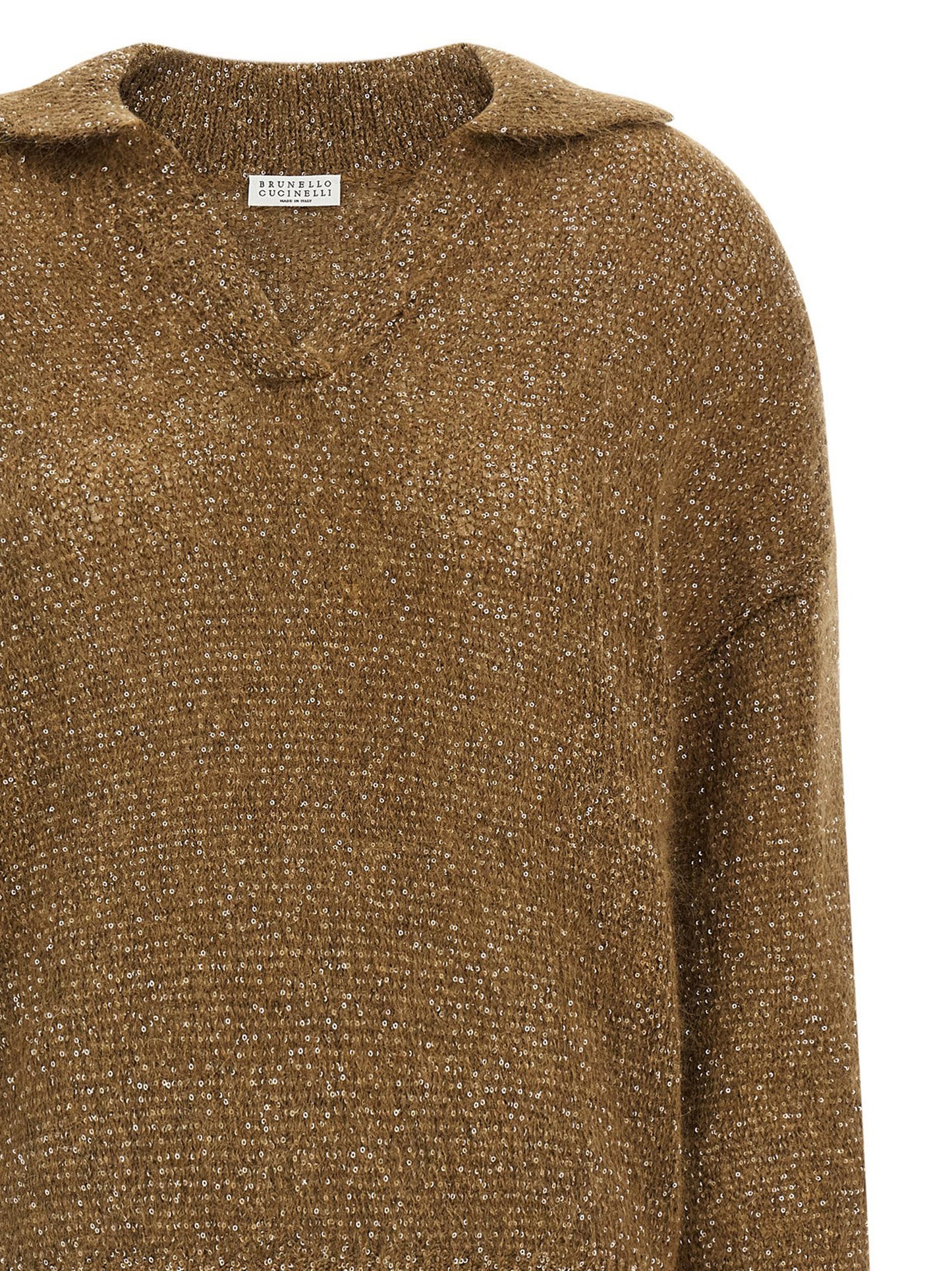 Brunello Cucinelli Braunes Polyamid-Polohemd
