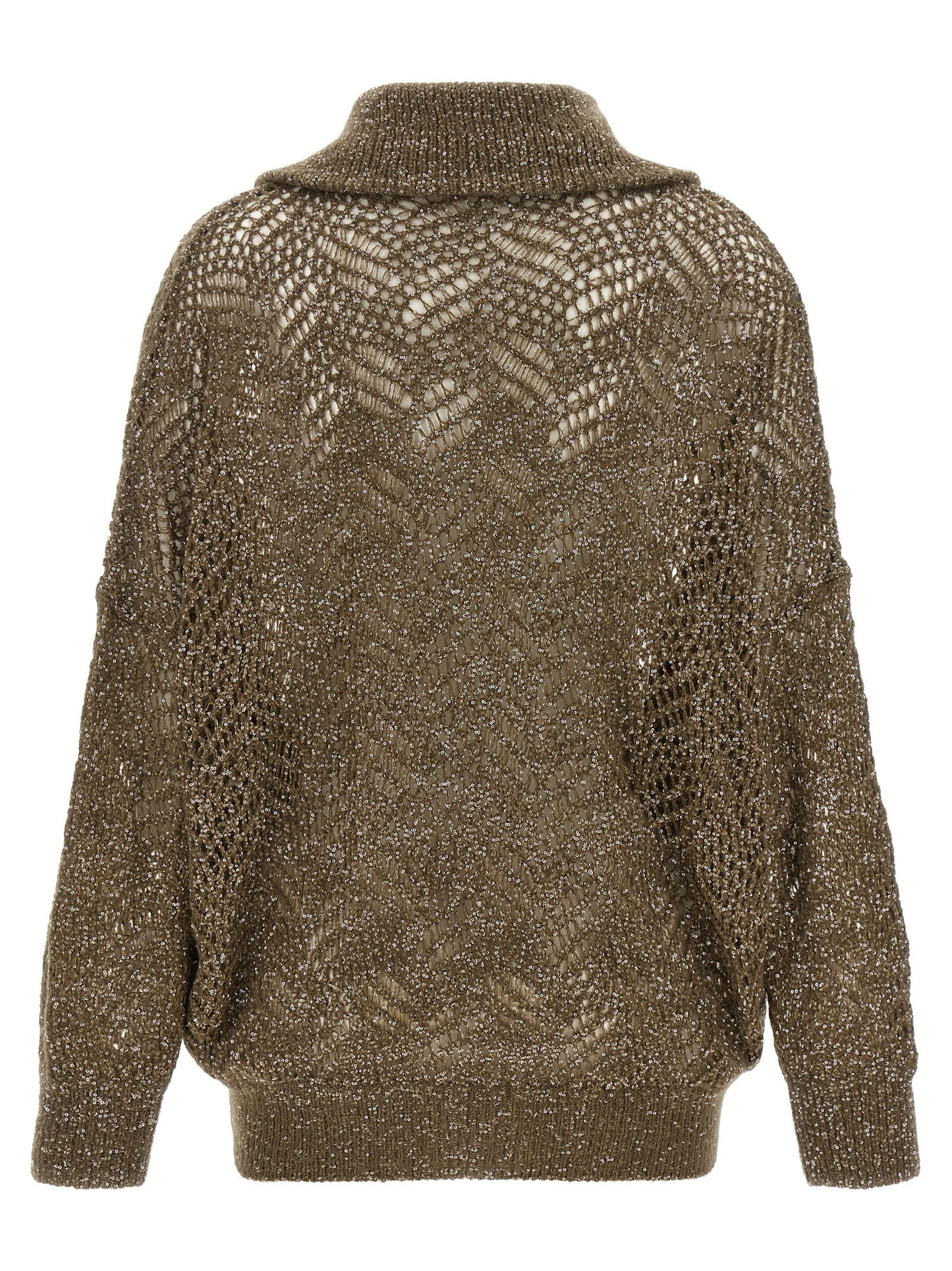 Brunello Cucinelli Brauner Cardigan aus Polyamid