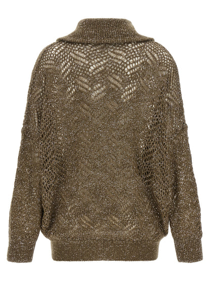 Brunello Cucinelli Brauner Cardigan aus Polyamid