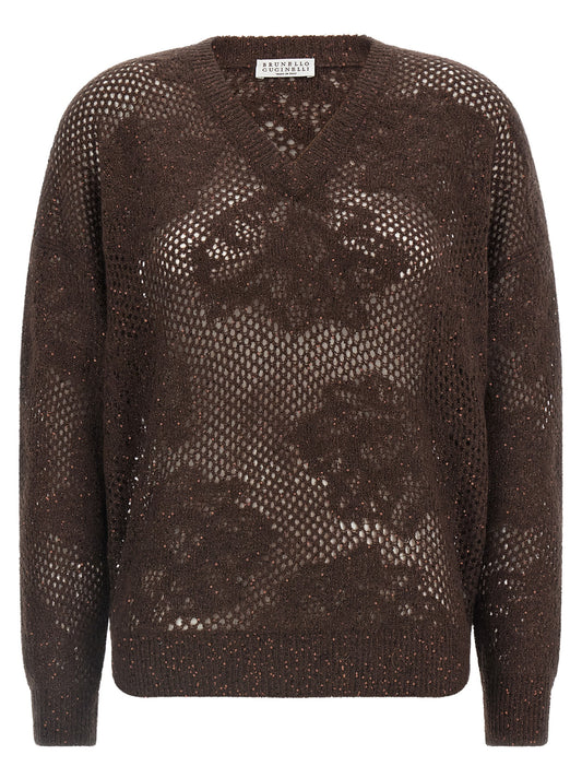 Brunello Cucinelli Brauner Nylon-Strickjacke