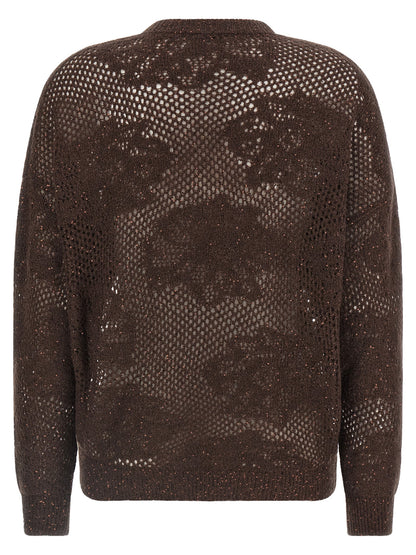 Brunello Cucinelli Brauner Nylon-Strickjacke