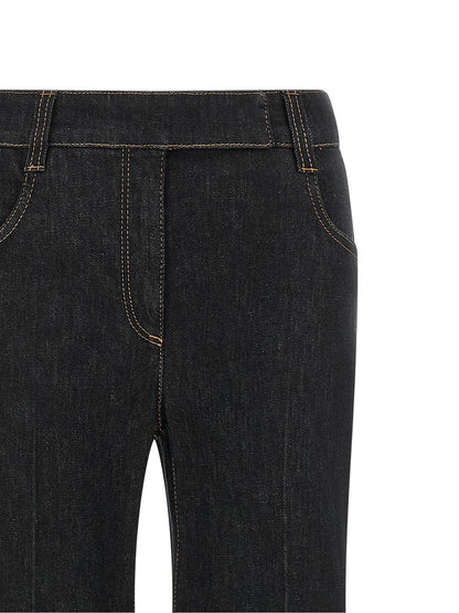 Brunello Cucinelli Blaue Baumwoll-Jeans mit ausgestelltem Bein