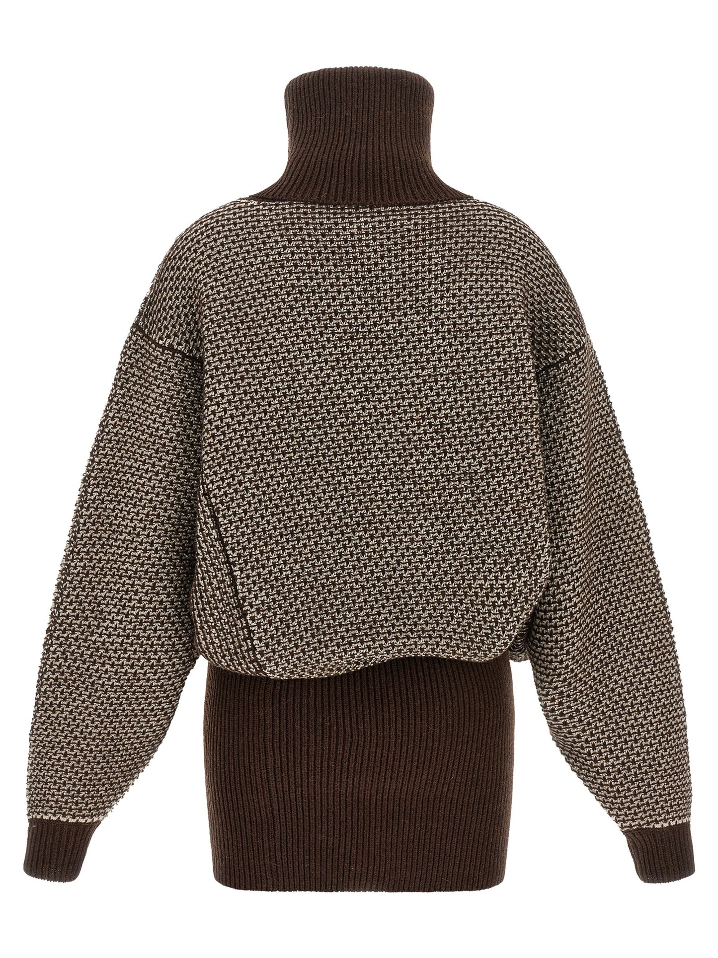 MM6 Maison Margiela Kurzes Braunes Wollkleid