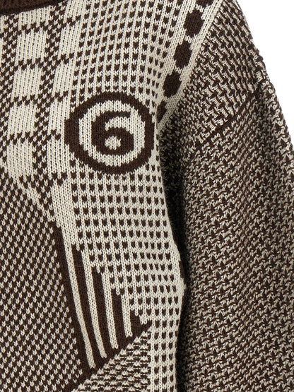MM6 Maison Margiela Kurzes Braunes Wollkleid