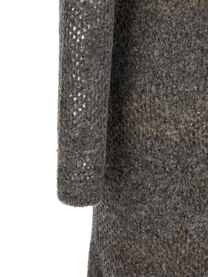 Brunello Cucinelli Graues Nylon-Abendkleid