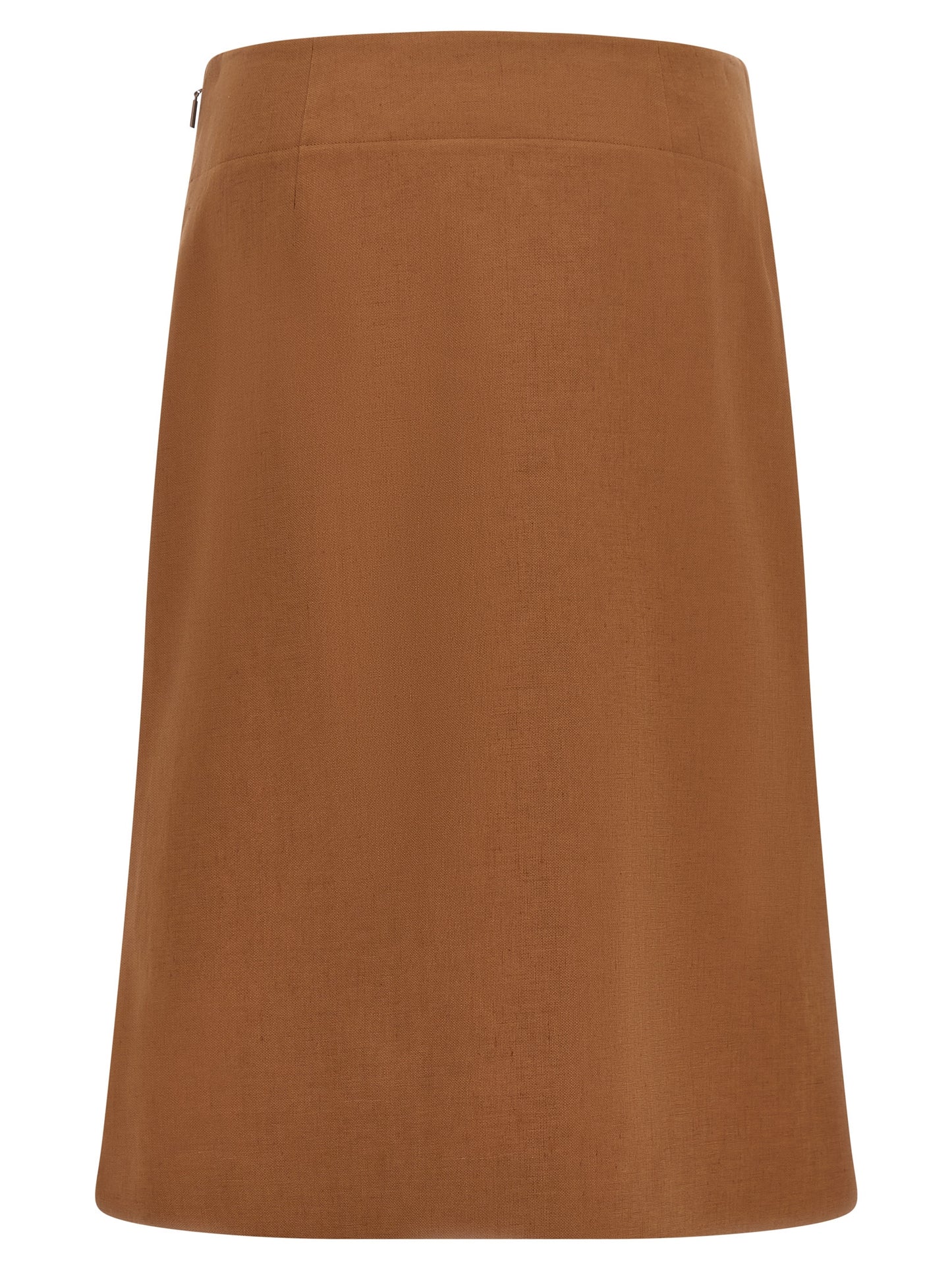 Fendi Brauner Leinen-Midirock