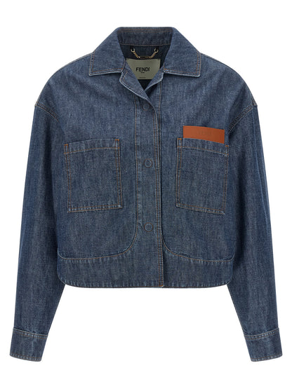 Fendi Blaue Jeansjacke aus Baumwolle