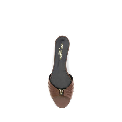 Saint Laurent Braune Kalbsleder Bos Taurus Mules