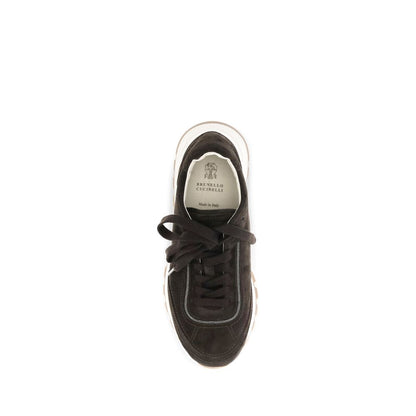 Brunello Cucinelli Braune Wildleder-Sneaker mit niedrigem Schaft