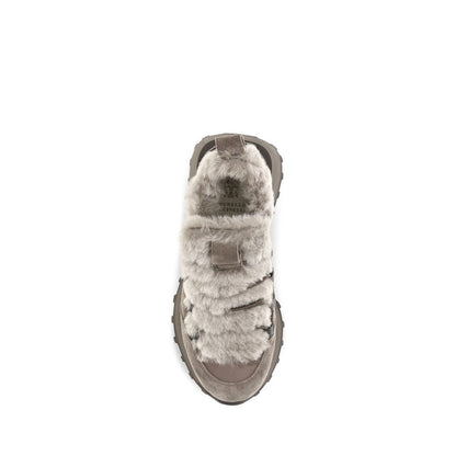 Brunello Cucinelli Graue Wildleder-Sneaker im Athletic-Look