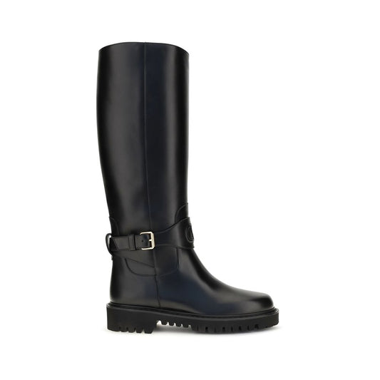 Valentino Garavani Schwarze Bos Taurus Kalbsleder Chelsea Boots