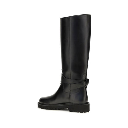 Valentino Garavani Schwarze Bos Taurus Kalbsleder Chelsea Boots