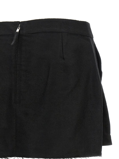 Rick Owens Schwarzer Ramie-Maxirock