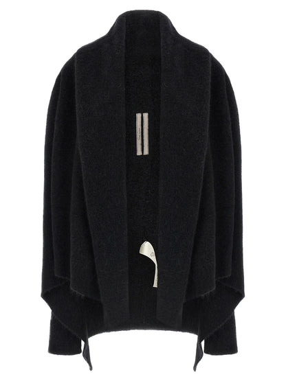 Rick Owens Schwarzer Marabou-Strickjacke