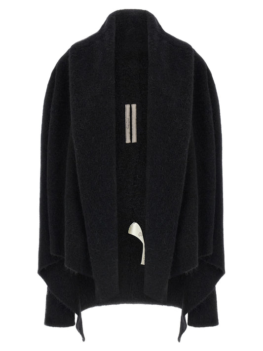 Rick Owens Schwarzer Marabou-Strickjacke