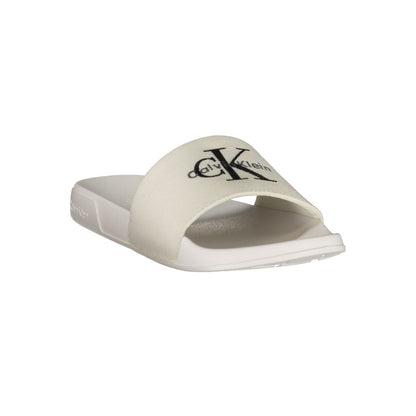 Calvin Klein Weiße Damen-Slipper aus Polyester