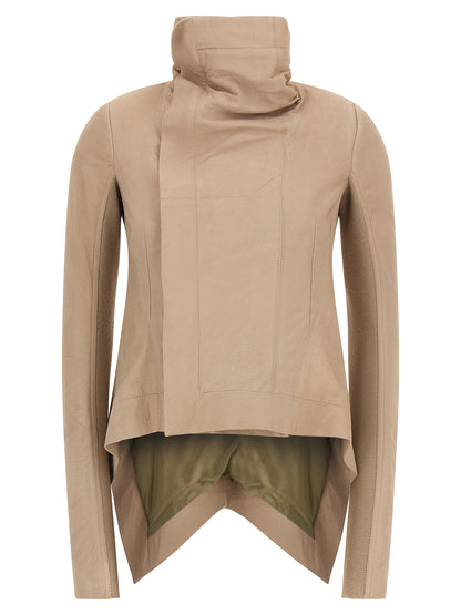 Rick Owens Beige Lammleder Lederjacke