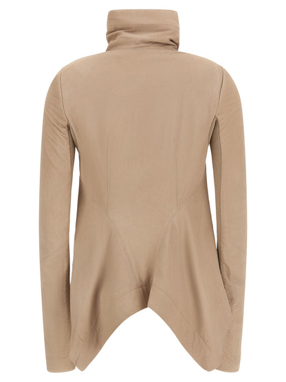 Rick Owens Beige Lammleder Lederjacke